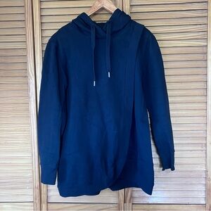 Soft&Cozy Maternity Classic Black Cross-Over Nursing Hoodie-Size S